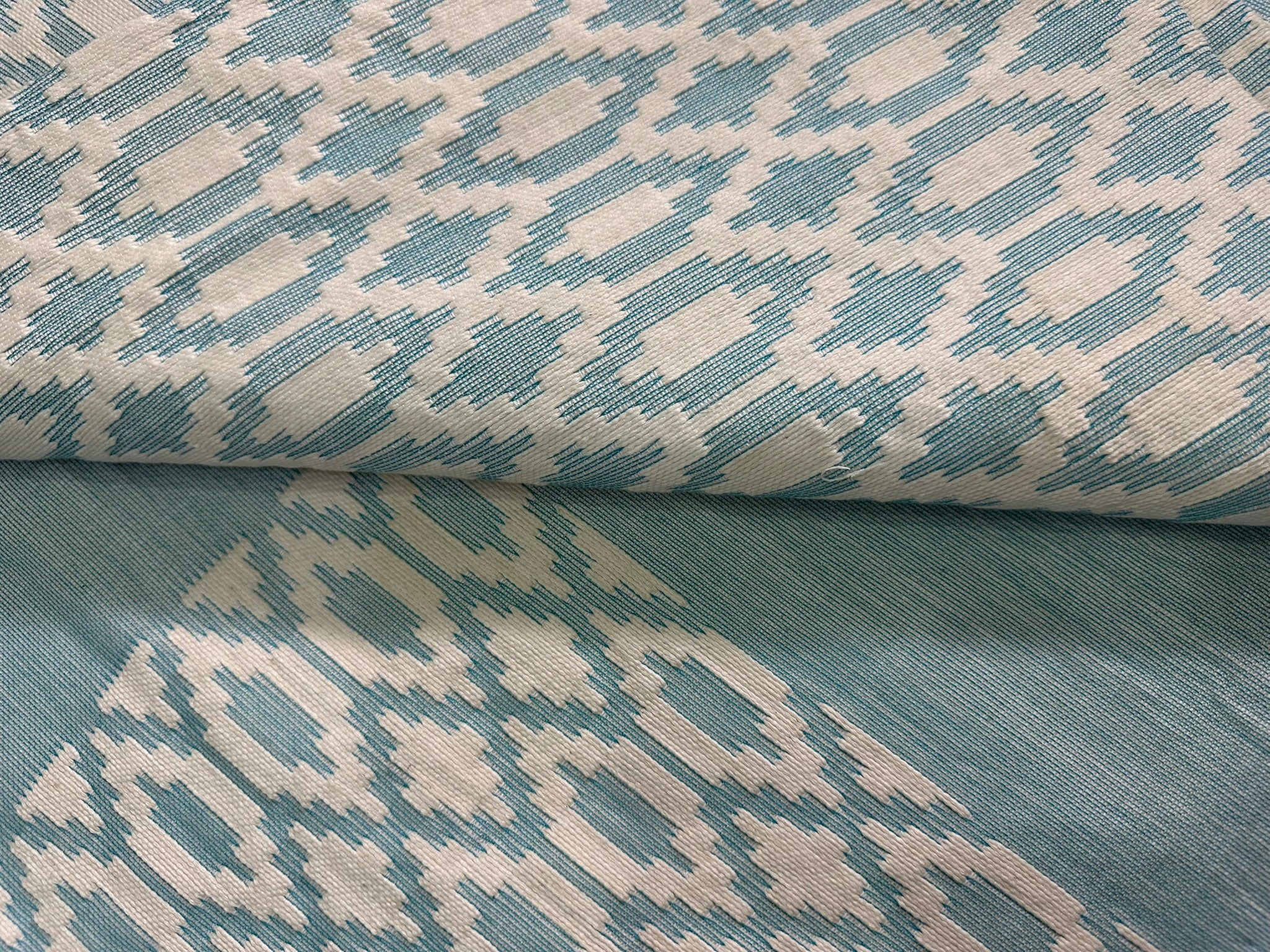 Turquoise&White Cotton Bed Cover