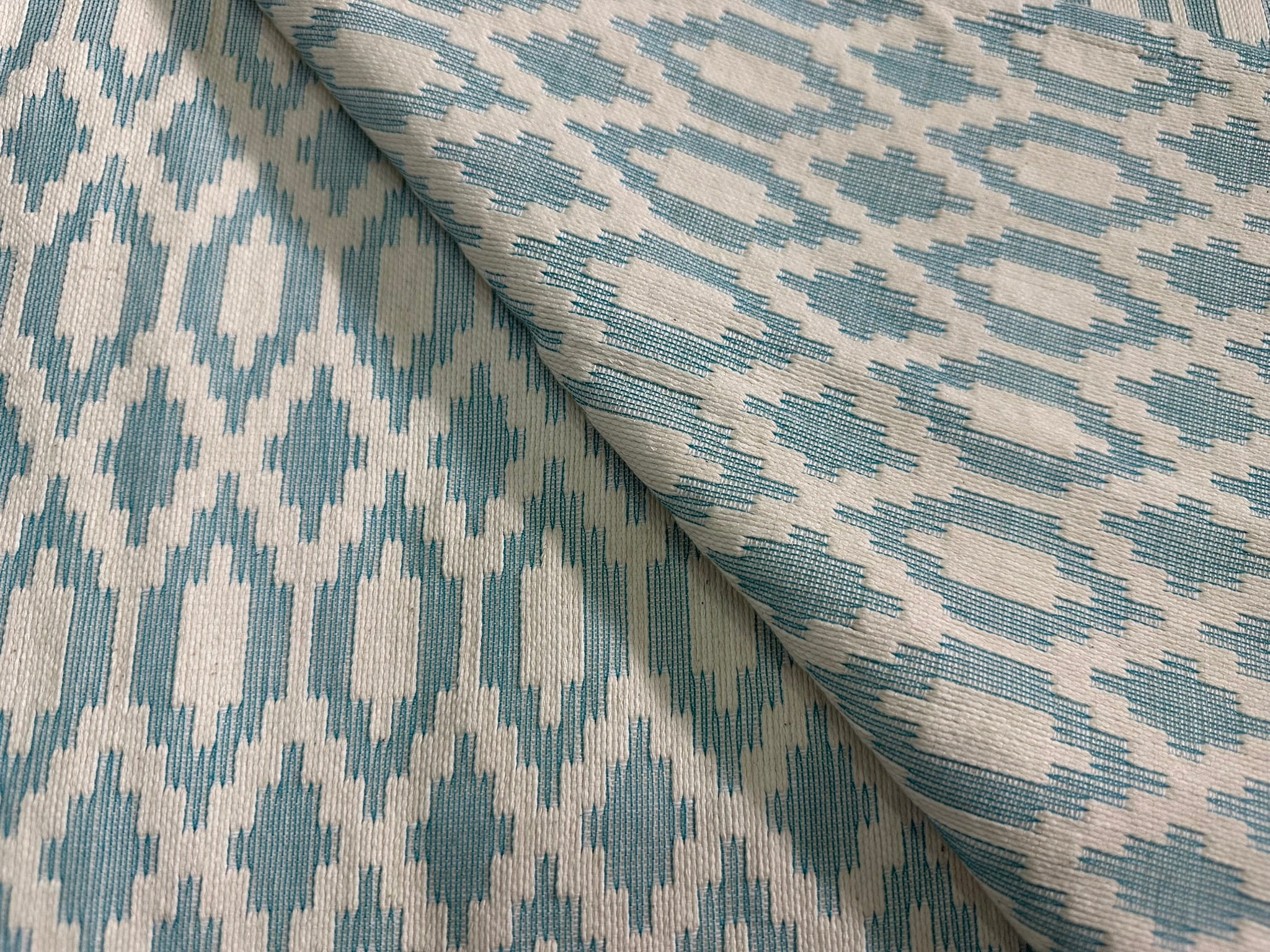 Turquoise&White Cotton Bed Cover