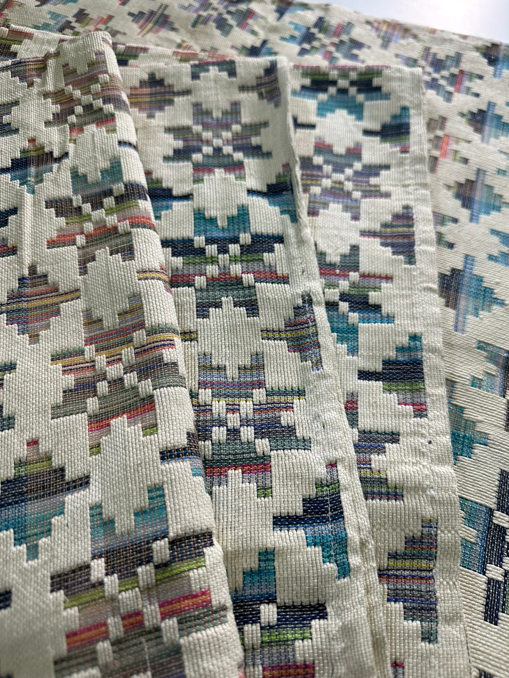 Ivory Multi Cotton Handwoven Bedspread