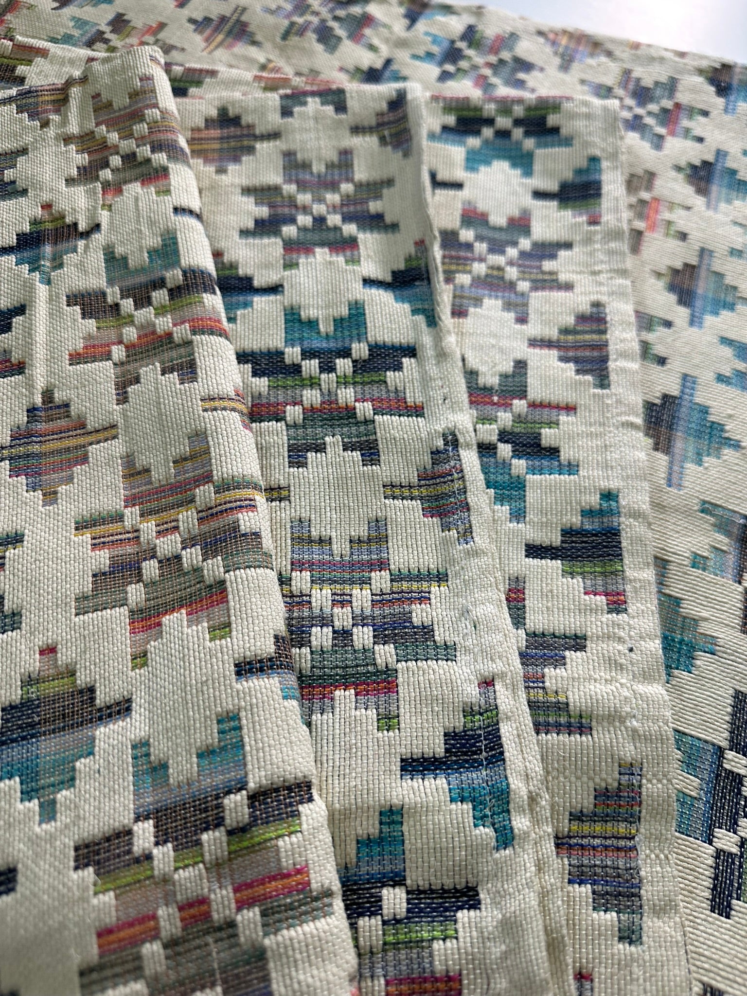 Ivory Multi Cotton Handwoven Bedspread