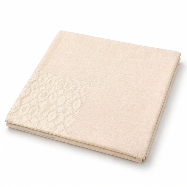 Creamy Handwoven Cotton Bed Cover