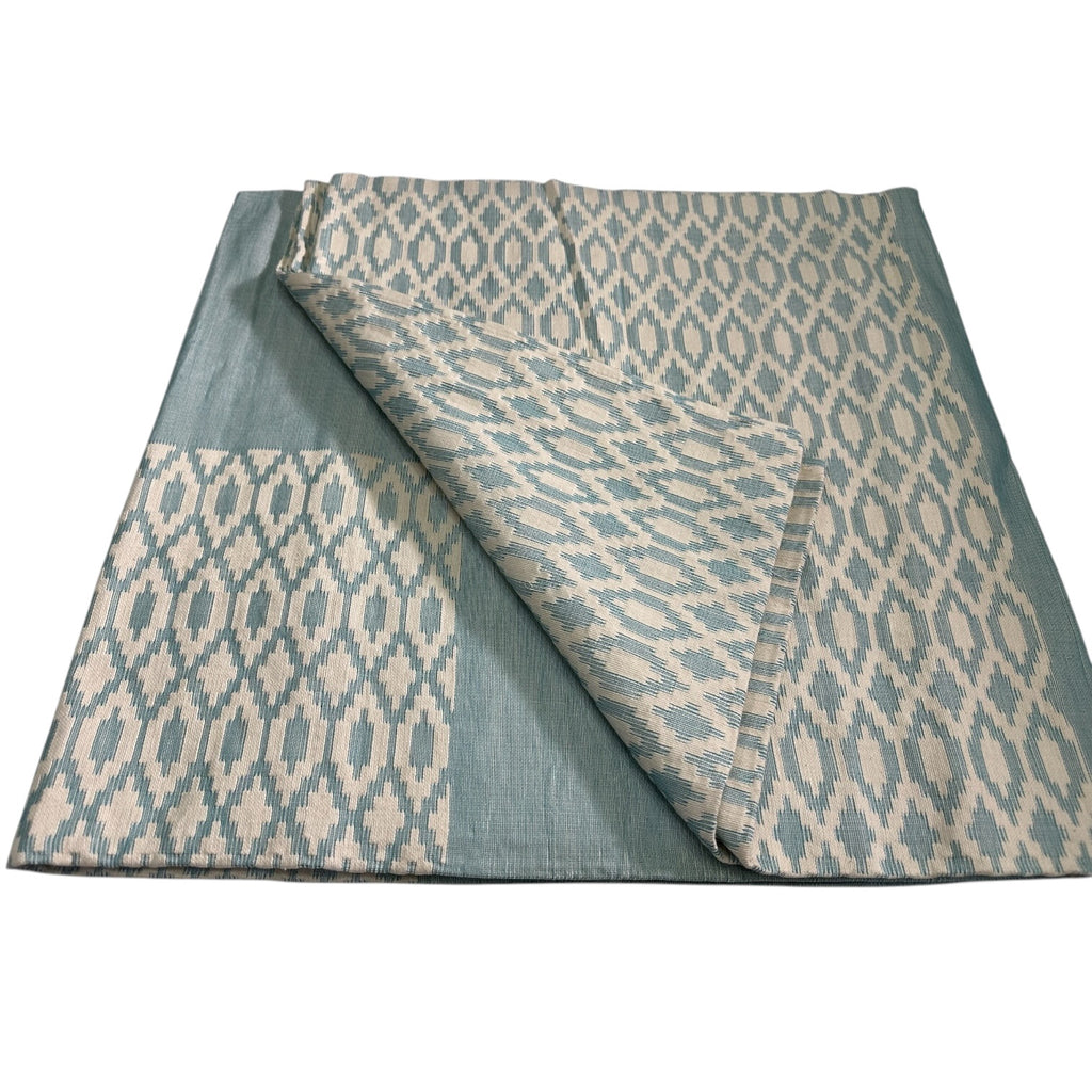 Turquoise&White Cotton Bed Cover