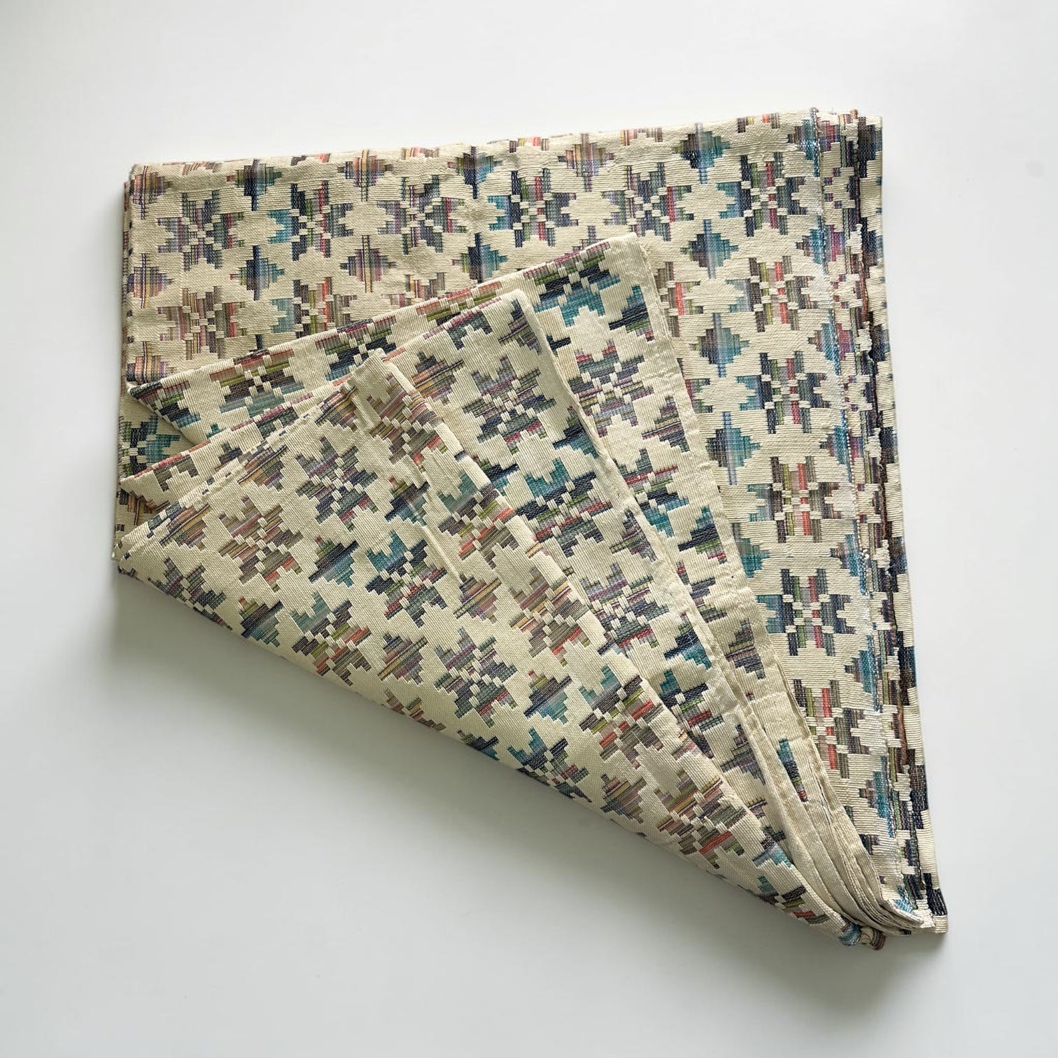 Ivory Multi Cotton Handwoven Bedspread